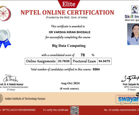 NPTEL examination certificate 