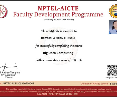 NPTEL FDP Certificate 