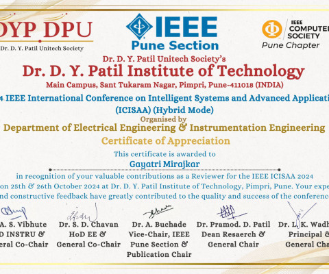 Reviewer Certificate for IEEE ICISAA 2024