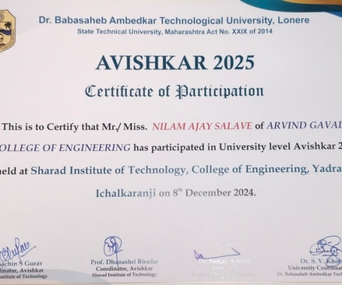 Ms. Nilam Salave participated in University Level Avishkar 2025